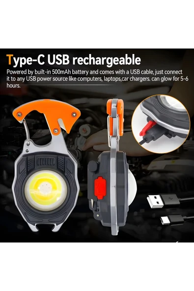 Airstorr Led Çanta Işık Işıklı Anahtarlık Manyetik Braket Tabanı Çakmak Mini El Feneri Anahtarlık Araçları - 4