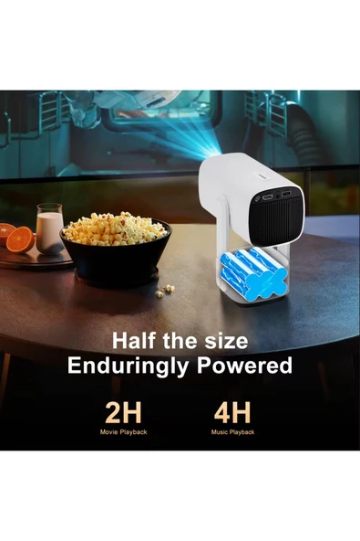 MEGAMUS K2 Projeksiyon dahili 9750mAh pil 4K HD Bluetooth Android Sinema açık Projeksiyon RGB ışık - 2