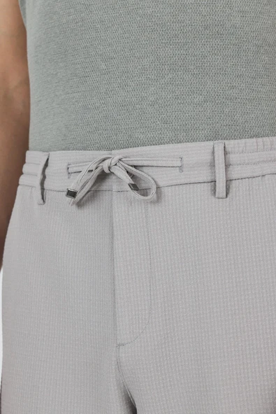 Gri Düz Esnek Gabardin Casual Şort 1016250150 - Resim 4