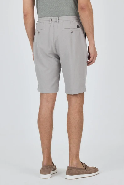 Gri Düz Esnek Gabardin Casual Şort 1016250150 - Resim 5