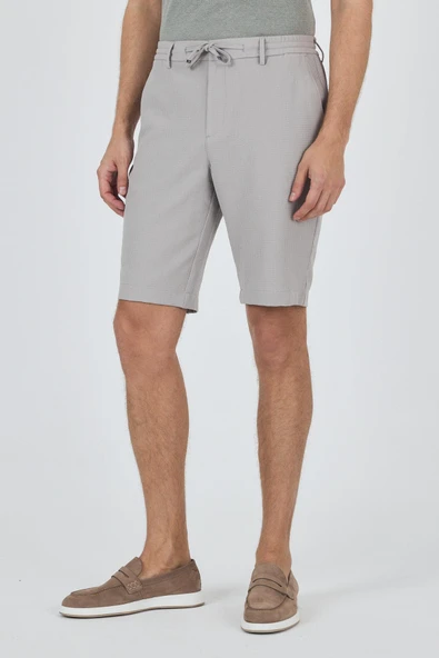 Gri Düz Esnek Gabardin Casual Şort 1016250150 - Resim 2