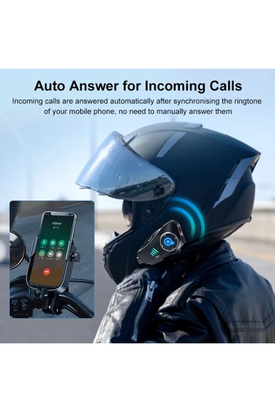 Airstorr Q28 motosiklet Bluetooth kask kulaklık kamera ses kontrolü 1080P Video kayıt interkom - 4