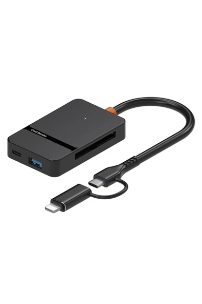 Airstorr Çoklu 8in1 SD/TF/CF/MS/M2/Micro Hafıza Kart Okuyucu Adaptörü iPhone/iPad Type-C/USB Cihazları ürün görseli