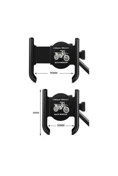 MEGAMUS AKalite Metal Gidon Bağlantılı Motosiklet Bisiklet Scooter Telefon Tutucu Navigasyon Ayarli - 3