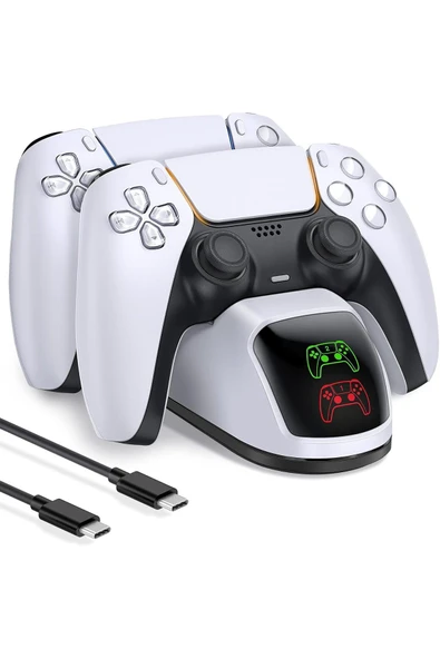 Airstorr PS5 Denetleyici Hızlı Şarj İstasyonu AB Güç Kaynağ LED Ekran DualSense Kablosuz için PS5 ürün görseli