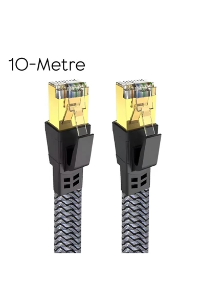 Airstorr Cat8 LAN Kablosu Yüksek Hızlı 40Gbps 2000mhz Ethernet Kablosu Örgü Kaplama 1m 2m 3m 5m 10m