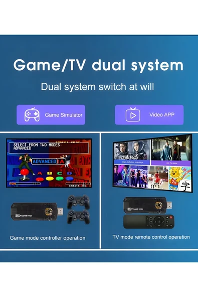 MEGAMUS Game Box 8K Video Oyun Konsolu Aile Retro Oyunlar Çift Sistem TV Wifi Fonksiyonu - Resim 2