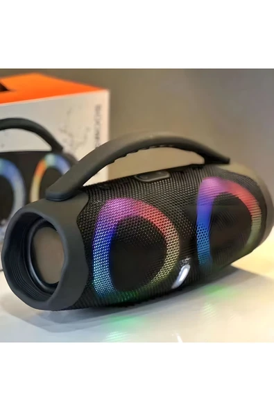 MEGAMUS BOOMBOX3 RGB göz kamaştırıcı renkli IPX5 su geçirmez kablosuz Bluetooth bas hoparlör FM