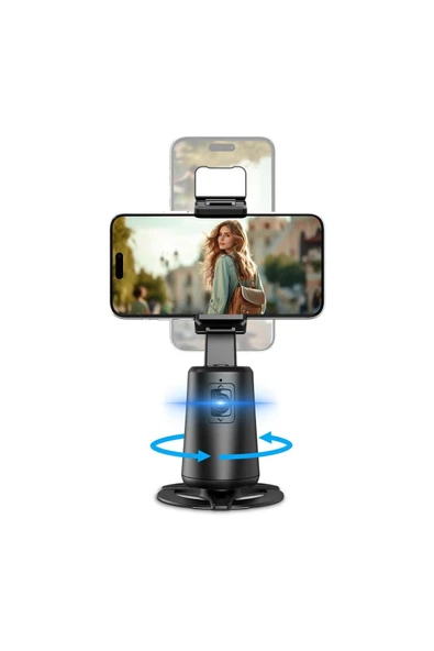 Airstorr Otomatik Yüz İzleme Tripod 360 ° Dönen Otomatik Takip Telefon Standı