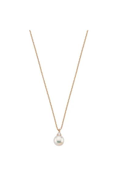 8,5 mm Doğal İnci 0,76 Karat Pırlantalı Kolye - Resim 5