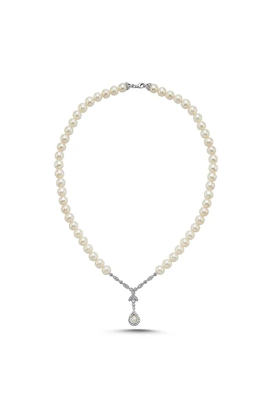 7,5 mm Damla Taşlı Doğal İncili Kolye - Resim 4