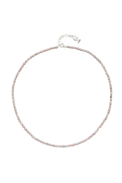 3,5 mm Pembe Çıtır Doğal İnci Kolye - 1