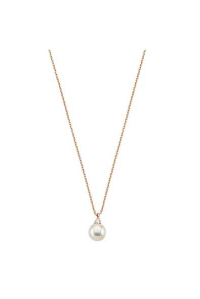 8,5 mm Doğal İnci 0,76 Karat Pırlantalı Kolye - Resim 8