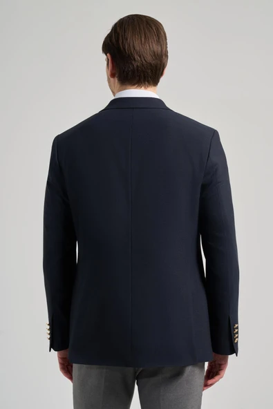 Düz Bez Ayağı Mono Yaka Tam Astar Esnek 6 Drop Comfort Fit Ceket 1002245902 - Resim 5