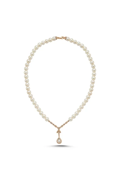 7,5 mm Damla Taşlı Doğal İncili Kolye - Resim 6