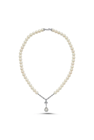 7,5 mm Damla Taşlı Doğal İncili Kolye - Resim 7