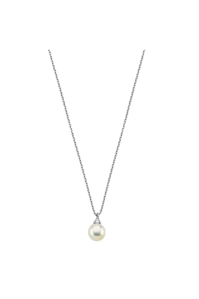 8,5 mm Doğal İnci 0,76 Karat Pırlantalı Kolye - Resim 9