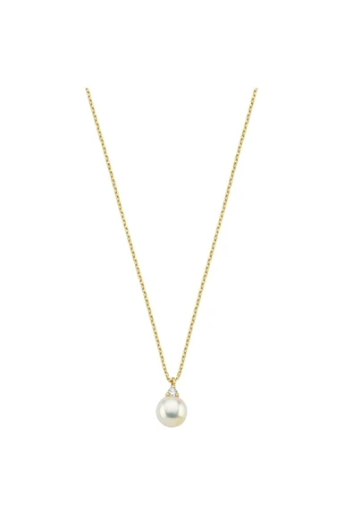 8,5 mm Doğal İnci 0,76 Karat Pırlantalı Kolye - Resim 4