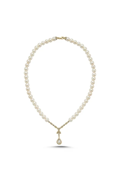 7,5 mm Damla Taşlı Doğal İncili Kolye ürün görseli 1