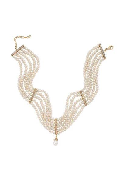 Zirkon Taşlı Doğal İnci 5 mm 5 Sıra Kolye - Resim 9