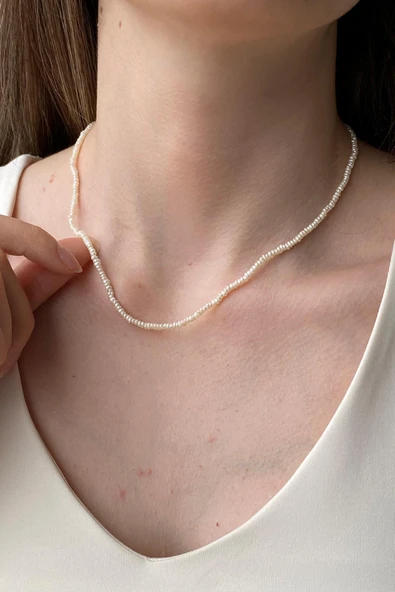 Kadın Çıtır Doğal İncili Kolye - Resim 2