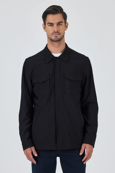 Düz Gabardin Polo Yaka Tam Astar Esnek Standart Fit Mont 1007250111 - 3