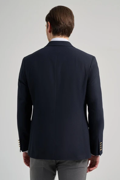 Düz Bez Ayağı Mono Yaka Tam Astar Esnek 6 Drop Slim Fit Ceket 1002245903 - Resim 5