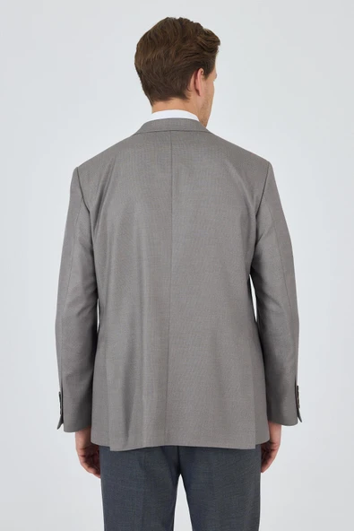 Koyu Vizon Mono Yaka Armürlü Tam Astar Esnek 4 Drop Comfort Fit Classic Ceket 1002250152 - Resim 5