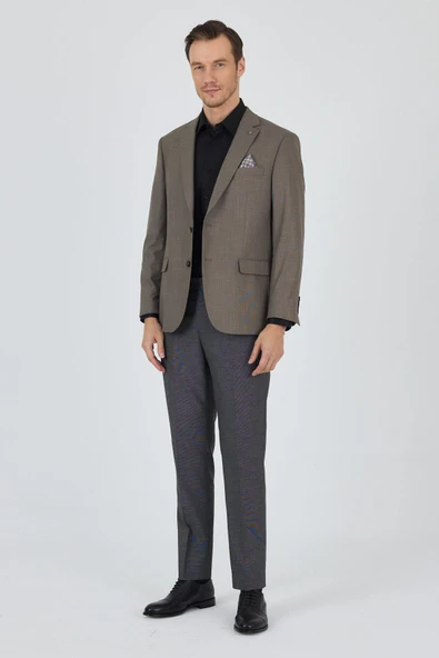 Koyu Vizon Mono Yaka Bez Ayağı Tam Astar Esnek 4 Drop Comfort Fit Classic Ceket 1002250155 - 2