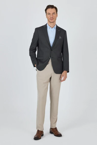 Siyah Mono Yaka Armürlü Tam Astar Esnek 6 Drop Comfort Fit Classic Ceket 1002250153 - 2