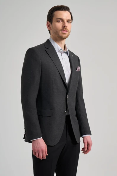 Düz Bez Ayağı Mono Yaka Tam Astar Esnek 6 Drop Comfort Fit Ceket 1002245902 - 2