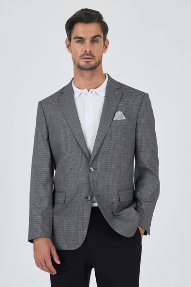 Füme Mono Yaka Bez Ayağı Tam Astar Esnek 4 Drop Comfort Fit Classic Ceket 1002250156 - 3