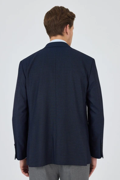 Koyu Lacivert Mono Yaka Bez Ayağı Tam Astar Esnek 4 Drop Comfort Fit Classic Ceket 1002250157 - 5