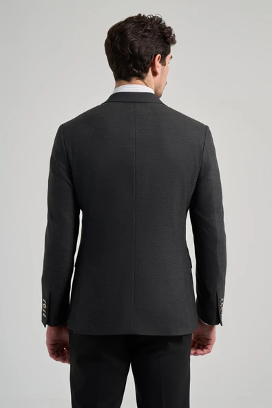 Düz Bez Ayağı Mono Yaka Tam Astar Esnek 6 Drop Slim Fit Ceket 1002245903 - Resim 5