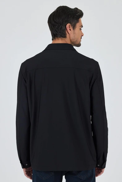 Düz Gabardin Polo Yaka Tam Astar Esnek Standart Fit Mont 1007250111 - 5