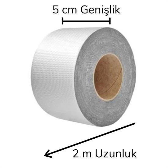 BUFFER® 2 Mt Yüksek Sıcaklık Dayanan Su Geçirmez Çatı  Duvar Çatlak Onarıcı Yapışkan Bant Folyo 5 Cm - 3