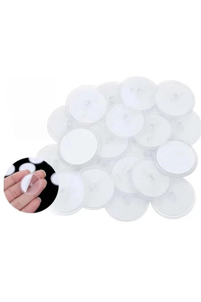 BUFFER® 20 Adet Şeffaf Yuvarlak 3 Cm Çaplı Güçlü Disk Yapışkanlar - 5