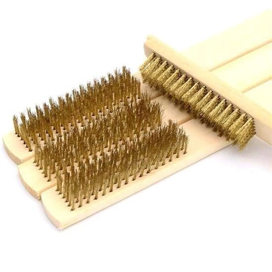 BUFFER® Metal Telli Fırça Ahşap Saplı Pas Kir Sökme Temizleme Fırçası - 2