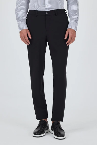 Siyah Esnek Yandan Cepli Casual Slim Fit Jogger Pantolon 1003250162
