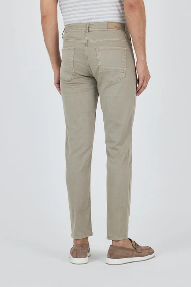 Koyu Bej Pamuklu 5 Cep Casual Slim Fit 5 Cep Pantolon 1003250318 - 5