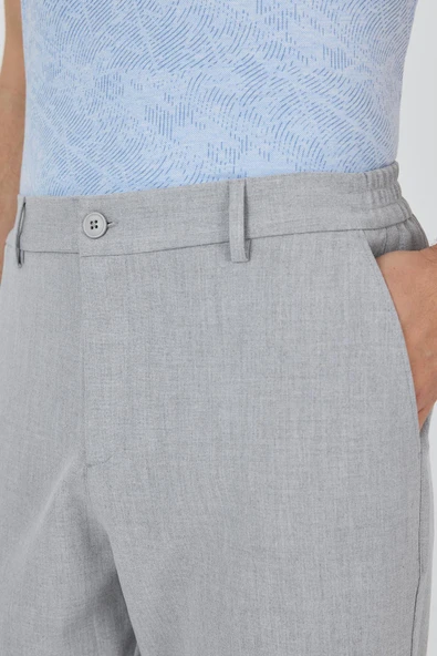 Gri Esnek Yandan Cepli Casual Standart Fit Jogger Pantolon 1003250119 - 4