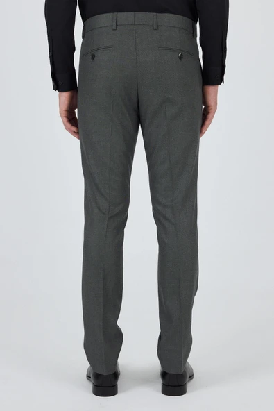 Siyah Filafil Yan Cep Açık Paça Slim Fit Ayarlanabilir Kemer Pantolon 1003250123 - Resim 5