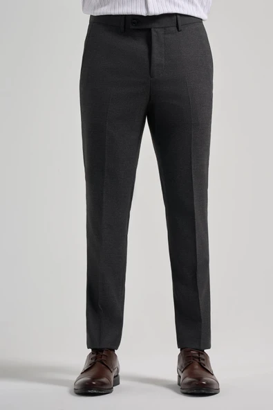 Siyah Esnek Yandan Cepli Slim Fit Classic Pantolon 1003250160