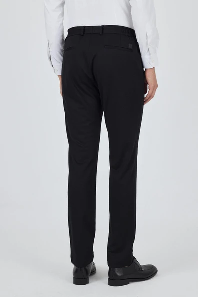 Siyah Esnek Yandan Cepli Casual Slim Fit Pantolon 1003250158 - Resim 5