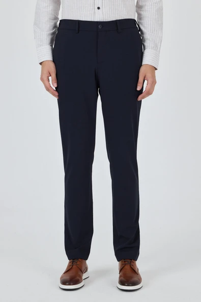 Koyu Lacivert Esnek Yandan Cepli Casual Slim Fit Jogger Pantolon 1003250162 ürün görseli