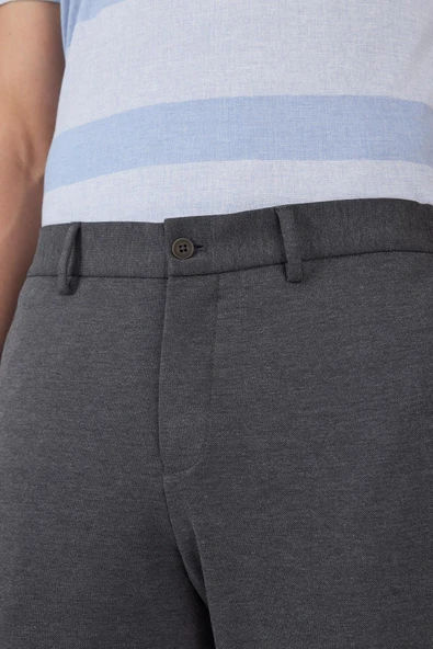 Gri Esnek Yandan Cepli Casual Slim Fit Jogger Pantolon 1003250156 - 4