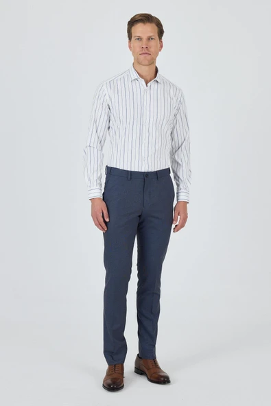 Mavi Filafil Yan Cep Açık Paça Slim Fit Ayarlanabilir Kemer Pantolon 1003250123 - 2