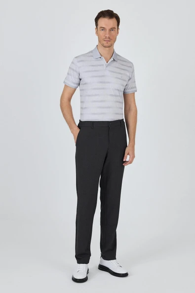 Koyu Antrasit Esnek Yandan Cepli Casual Standart Fit Jogger Pantolon 1003250119 - Resim 2