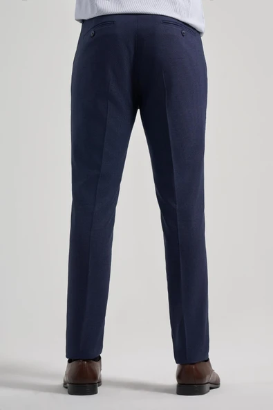 Lacivert Esnek Yandan Cepli Slim Fit Classic Pantolon 1003250160 - Resim 4