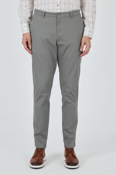 Füme Gabardin Yan Cep Düz Paça Comfort Fit Pamuklu Casual Chino Pantolon 1003250121 ürün görseli